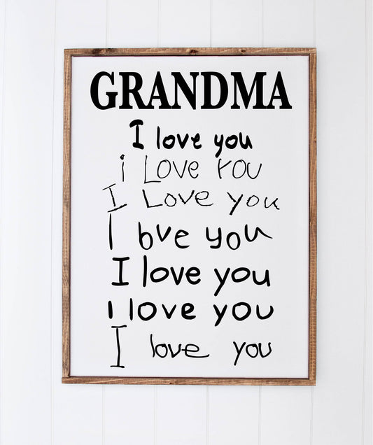 I love You Handwriting Sign