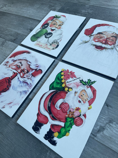Santa Wood Prints (Set of 4)