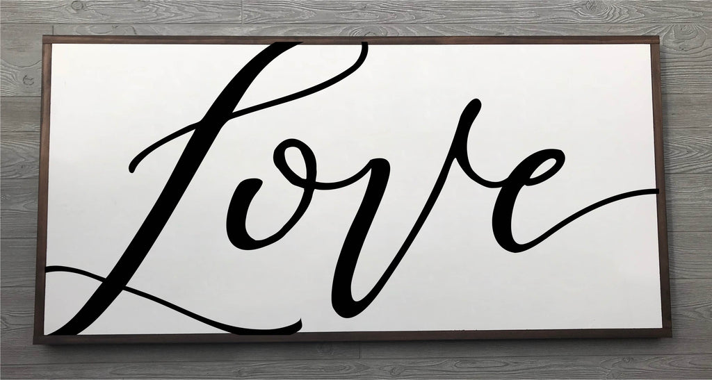 Love Framed Wood Sign {White Sign}