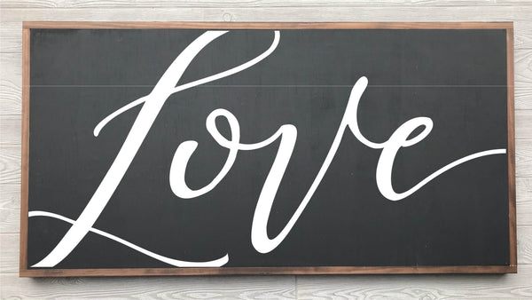 Love Framed Wood Sign {Black Sign}