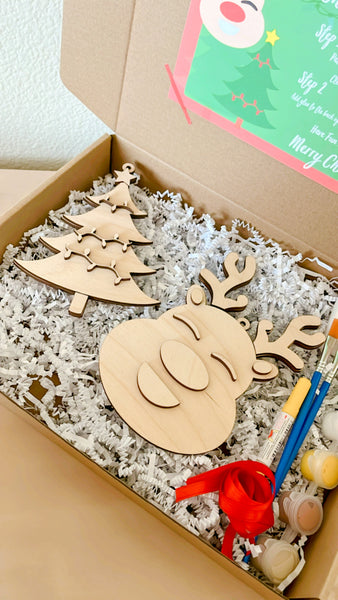 Reindeer Ornament Wooden DIY Paint Kit
