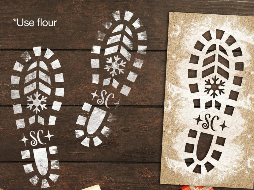 Santa Boot Print Stencil