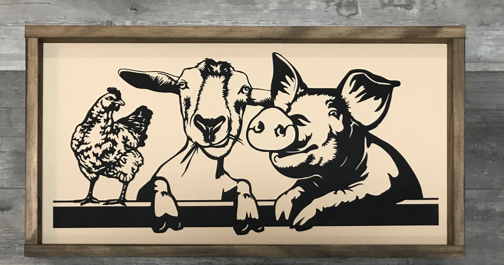 Rooster Goat Pig (12x24)