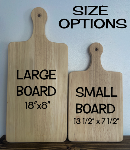 Last Name Cutting / Charcuterie Cutting Board with Handle