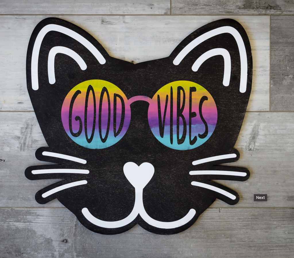Good Vibes Cat Cutout