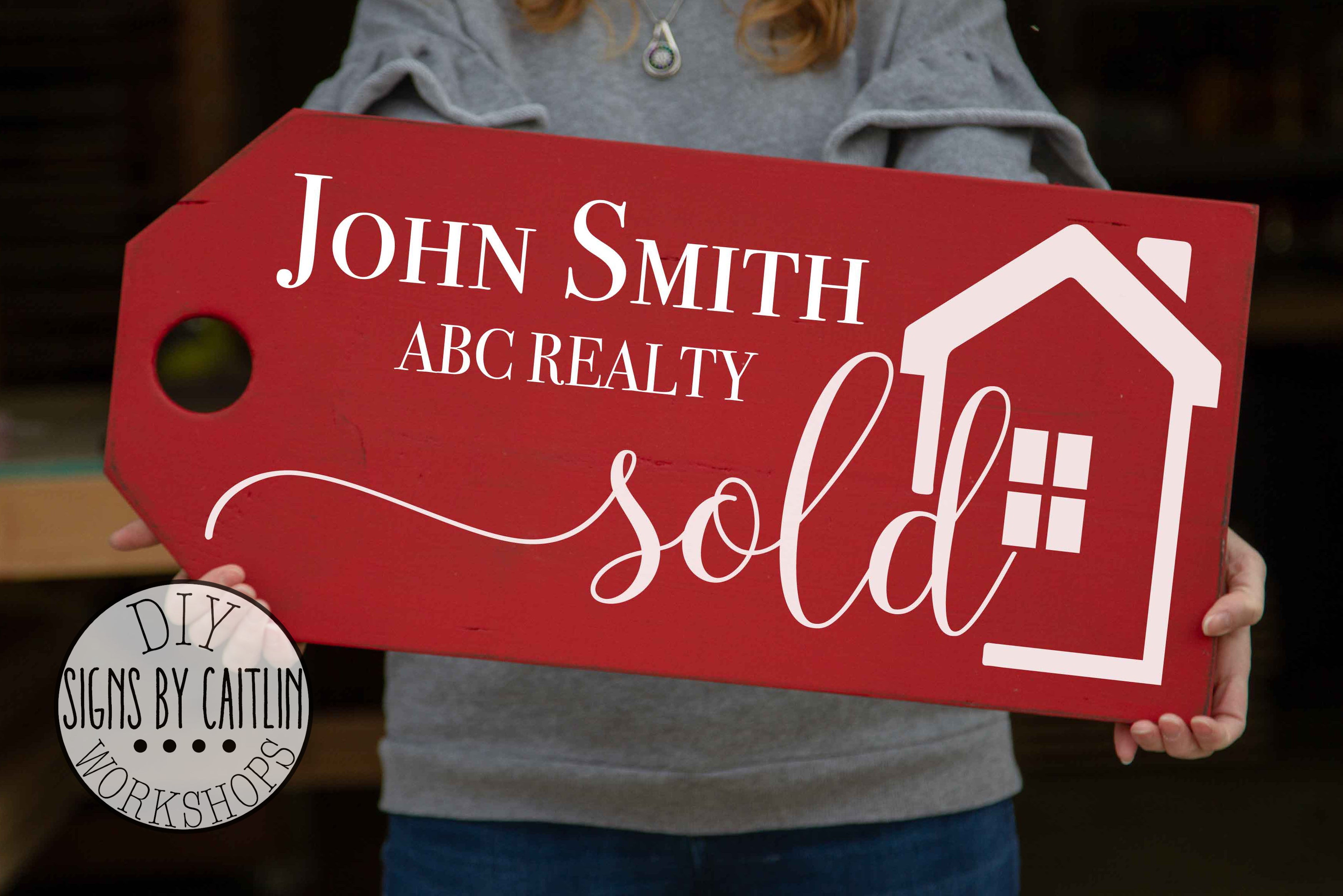 Realtor Sold Tag with House – Signs by Caitlin